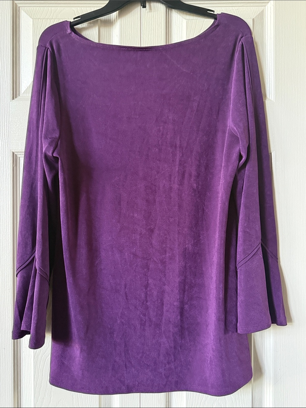 Chico's Travelers Purple Boatneck Long-Sleeve Tunic - Picture 2 of 7